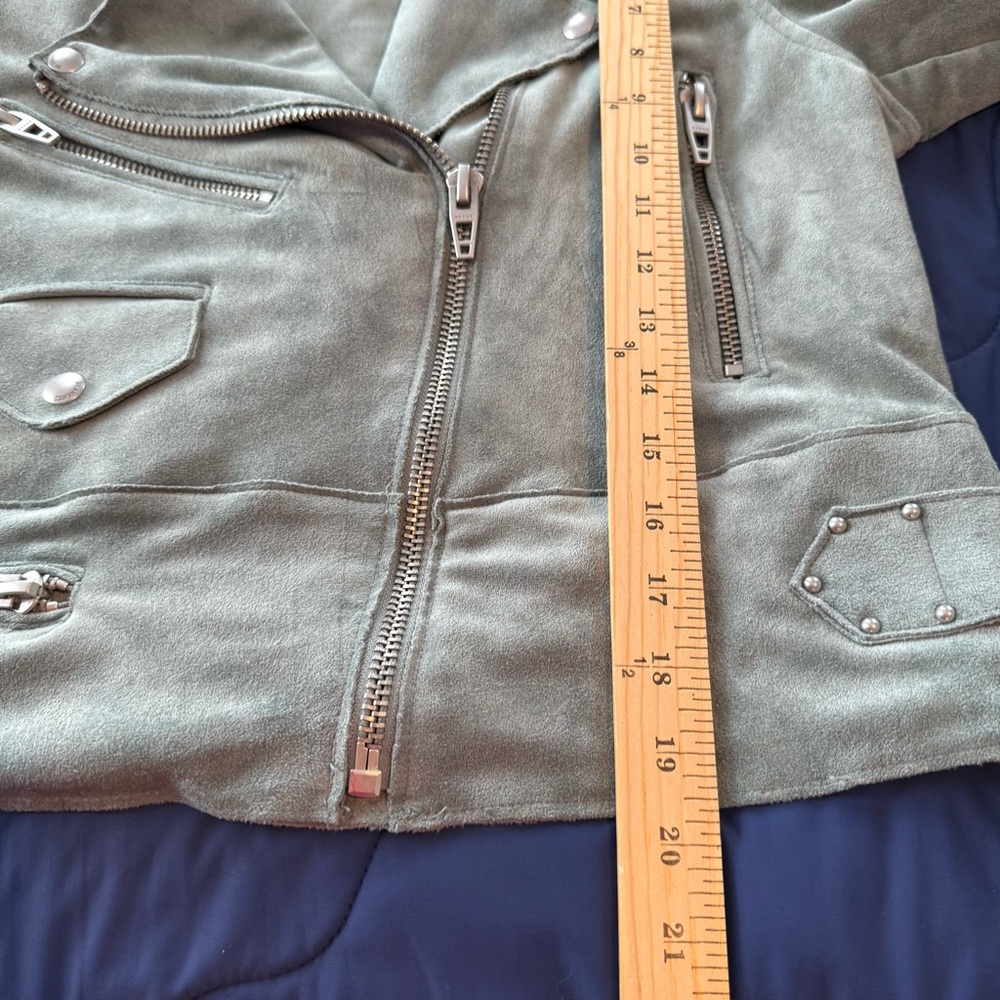 Blank NYC Suede Moto Jacket - Sage Green - Picture 8 of 10